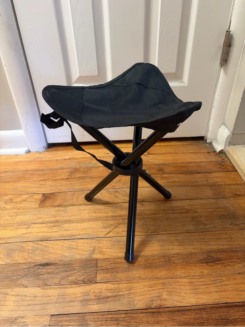 Portable Three-Leg Folding Stool - Black